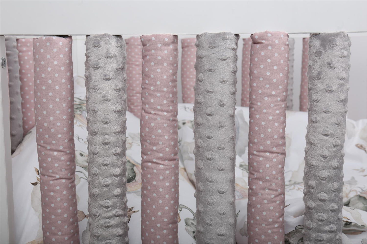 Double-sided Rail Cot Slat Cover Wrap Protector Pink 4Pc