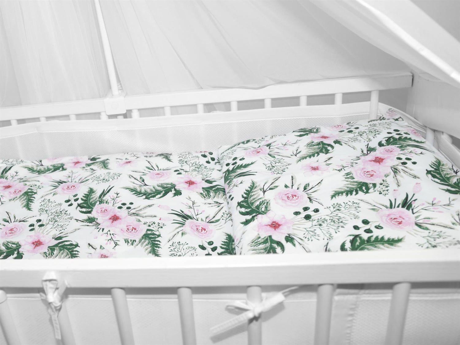 Baby Cot Bedding Set 9pc Fit Cot Bed 140x70cm Garden Flowers