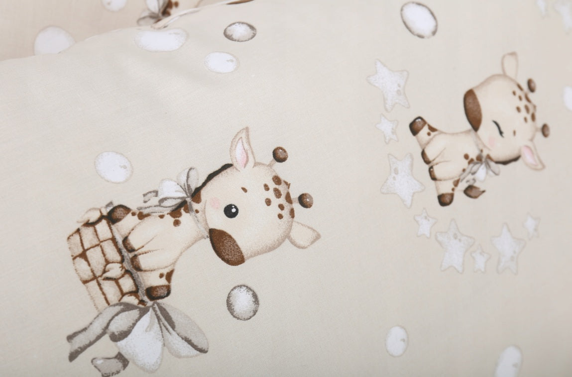 Baby Fitted Toddler Bed Sheet Printed 100% Cotton Mattress 160x80cm Giraffe - MyHappy Baby