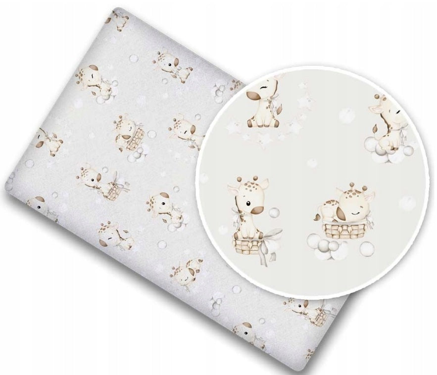 Fitted Sheet 120x60cm 100% Cotton for Baby Cot Giraffe