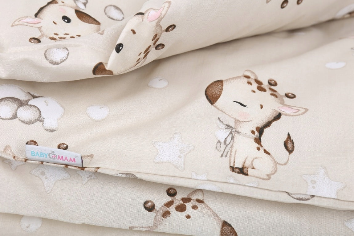 Baby Bedding Set 2pc fit Crib/Cradle/Moses basket/Pushchair 70x80cm Giraffe