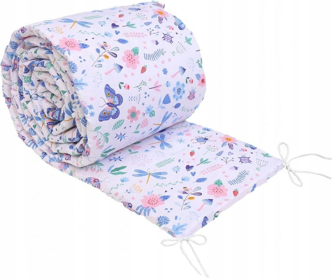 Padded Bumper To Fit Baby Cot Bed All-Round Cotton 420cm On the Meadow