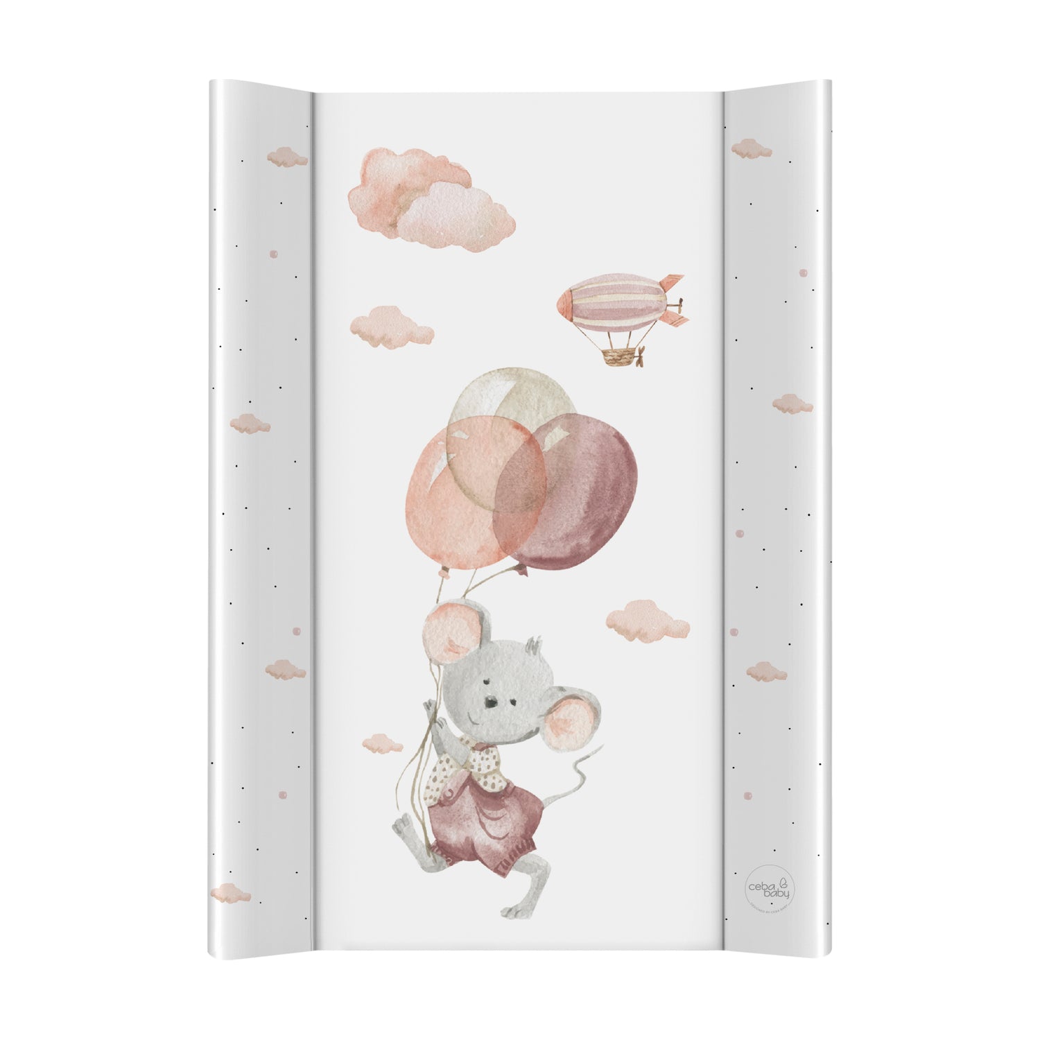 Baby changing mat padded hard base 70x50cm fit to Cot 120x60cm Basic Mouse