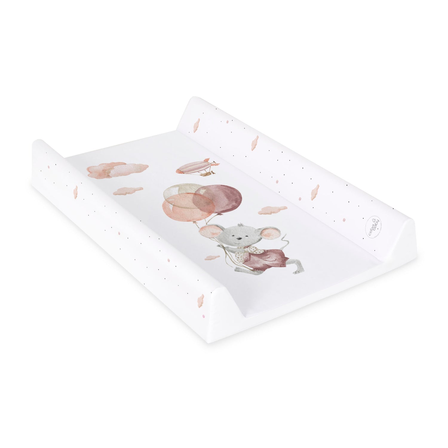 Baby changing mat padded hard base 70x50cm fit to Cot 120x60cm Basic Mouse