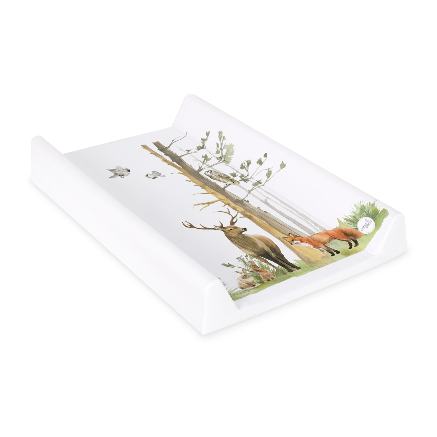 Baby changing mat padded hard base 70x50cm fit to Cot 120x60cm Woodland