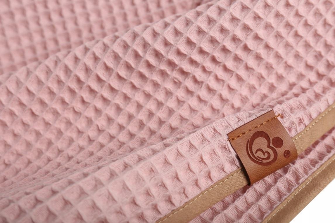Waffle Blanket for Baby 100% Reversible Cotton 100x78cm Pink Retro