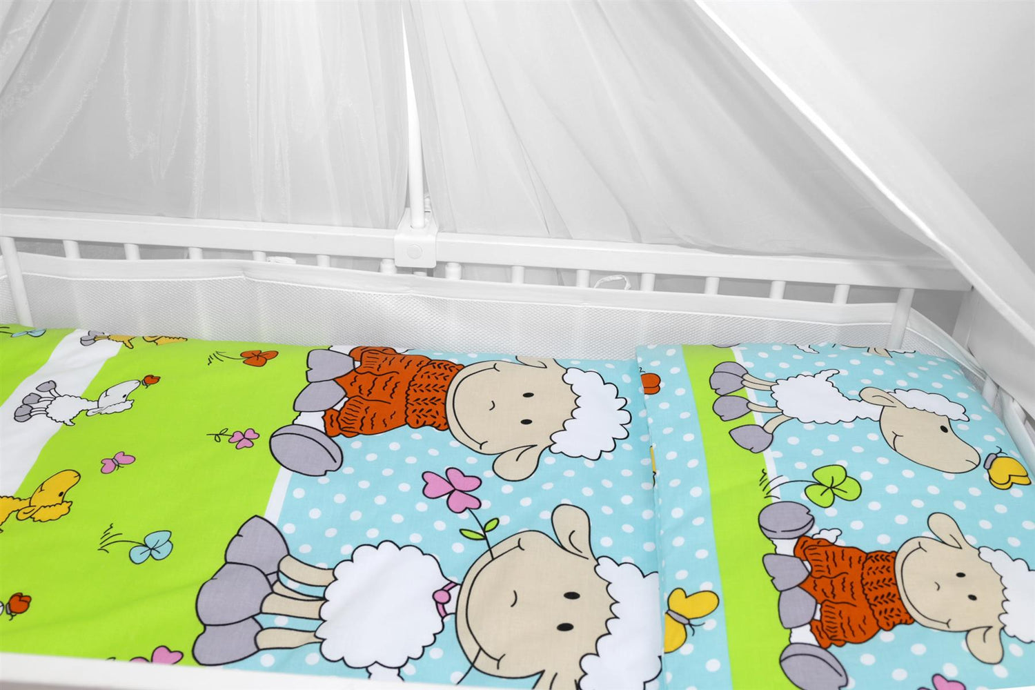 Baby Cot Bedding Set 9pc Fit Cot Bed 140x70cm Sheep Turquiose