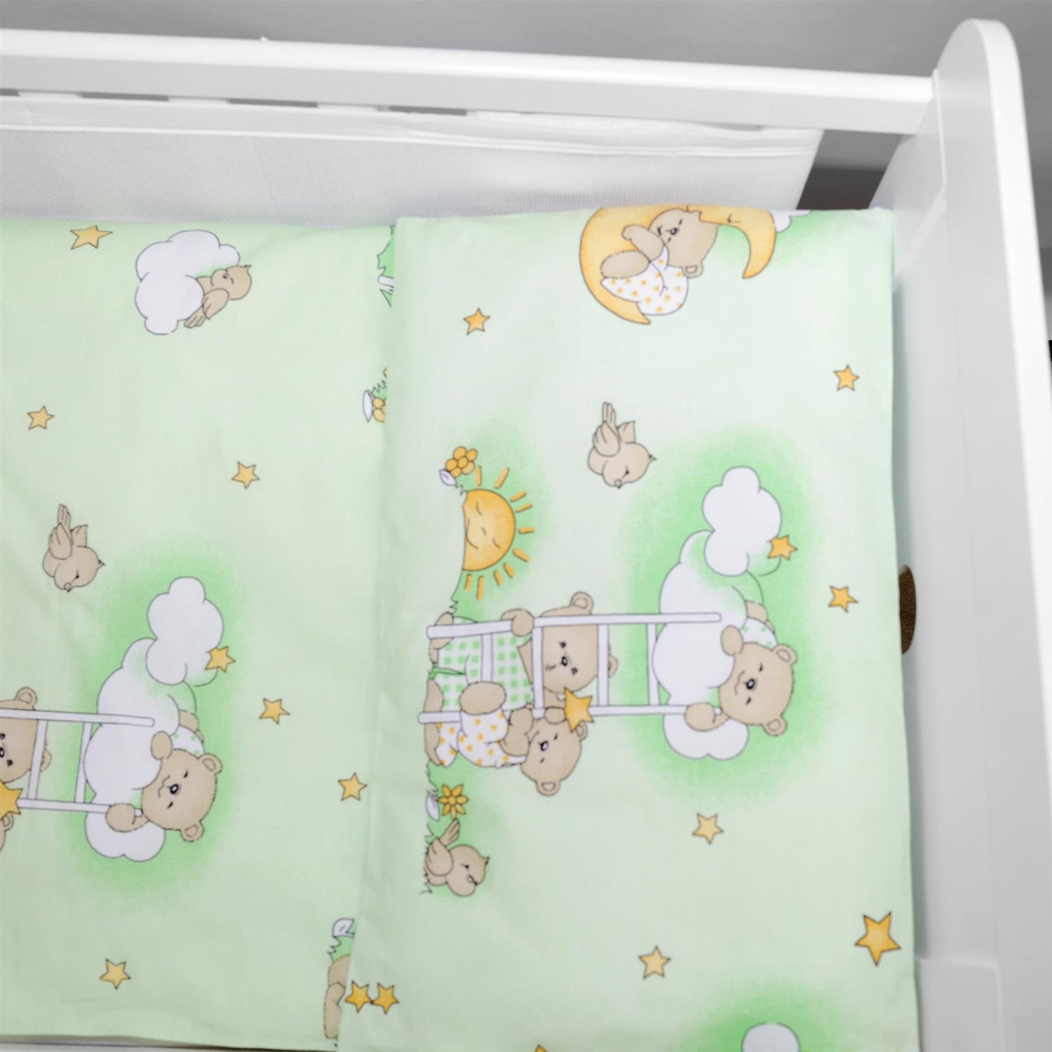 Baby Cot Bedding Set 6Pc Fit Cot bed 140x70cm Ladder Green