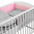 Baby Dimple Bedding Set 3Pc Fit Cot 120X60cm - Dimple Pink / Small white stars on grey