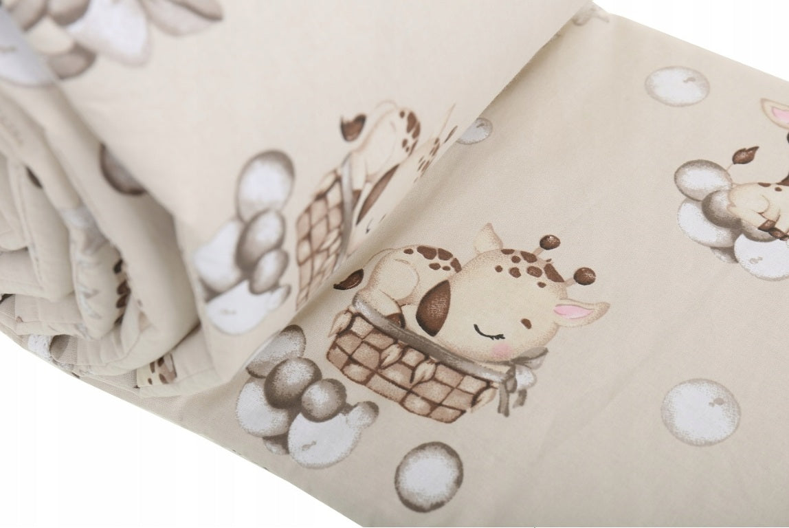 Cot Liner To Fit Baby Cot Bed All-Round Cotton 420cm Giraffe
