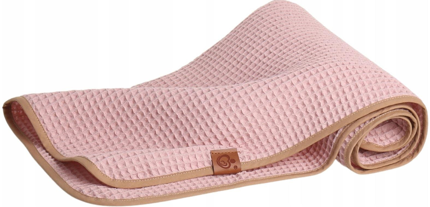 Waffle Blanket for Baby 100% Reversible Cotton 100x78cm Pink Retro