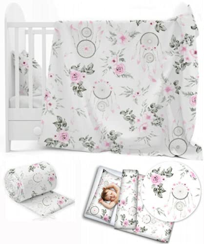 6Pc Baby Bedding Set Bumper Pillow Duvet Fit Cot 120x60cm Dream Catcher