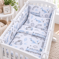 Baby Bedding Set 5pc Nursery Cotton Pillow Duvet Bumper 70x80cm Retro Locomotive