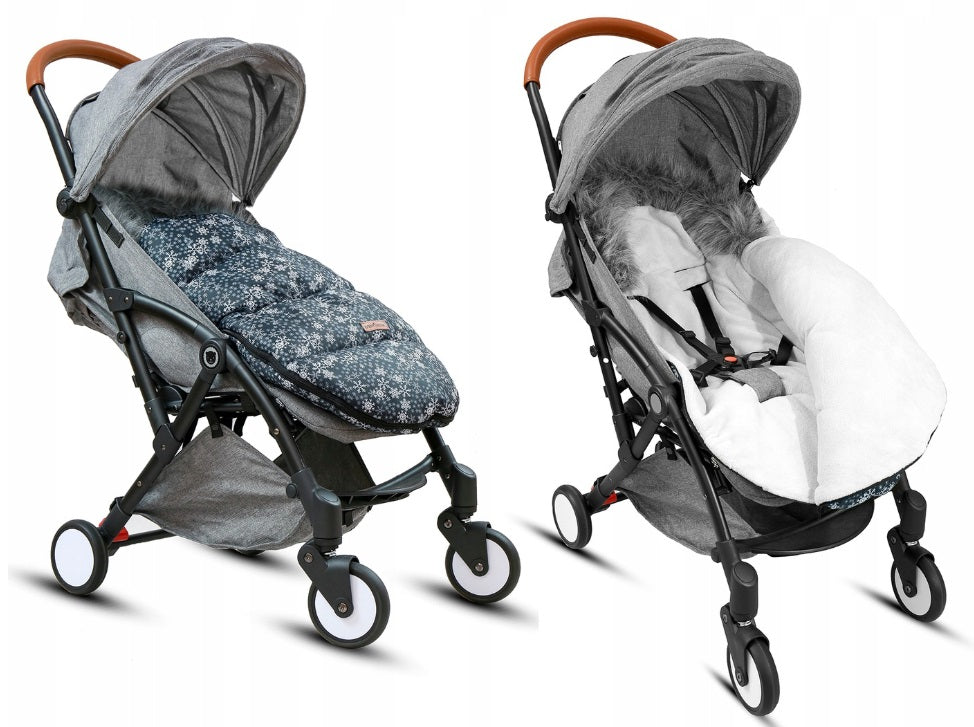 Universal Footmuff Husky Babymam Snowflake/ Grey - MyHappy Baby