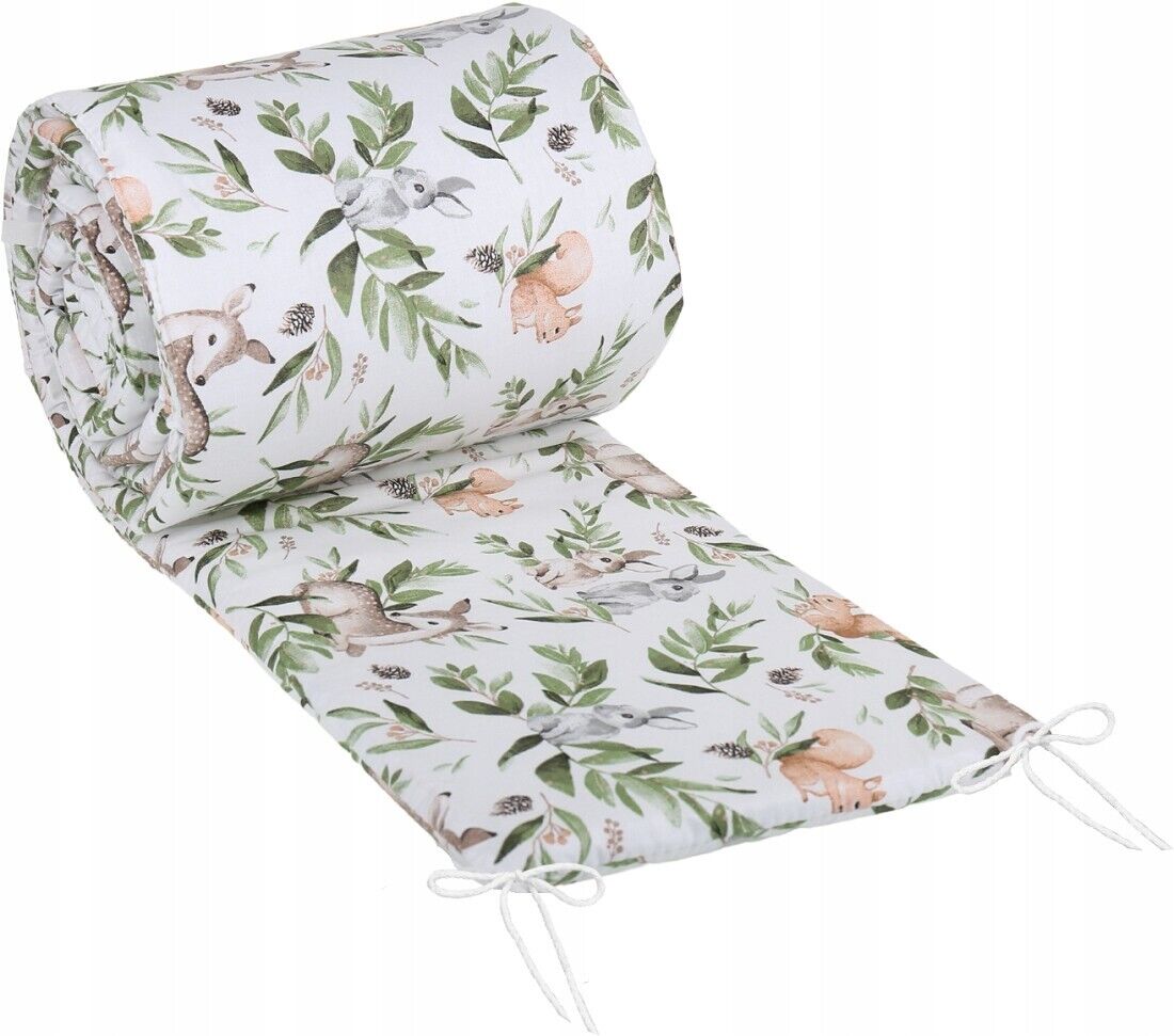 Baby Cot Liner Fit Crib All-round 260cm Straight Cotton Green Glade