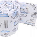 Baby Bedding Set 120x60cm 6pc All-round Bumper Fit Cot 100% Cotton Retro Locomotive