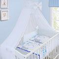 14 Pc Baby Full Nursery Bedding Set Cotton Pillow Duvet Fit Cot 120x60cm Zoo Blue