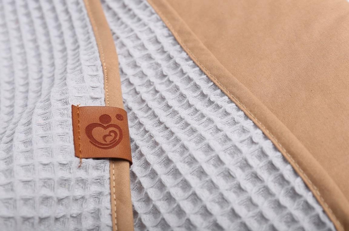 Waffle Blanket for Baby 100% Reversible Cotton 100x78cm Grey