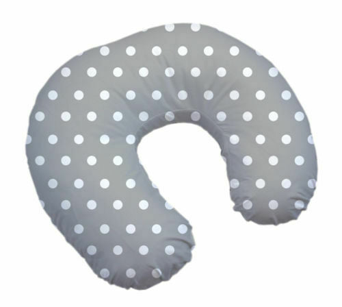 Baby Feeding Pillow + Removable Cover Cotton Newborn Dots Grey