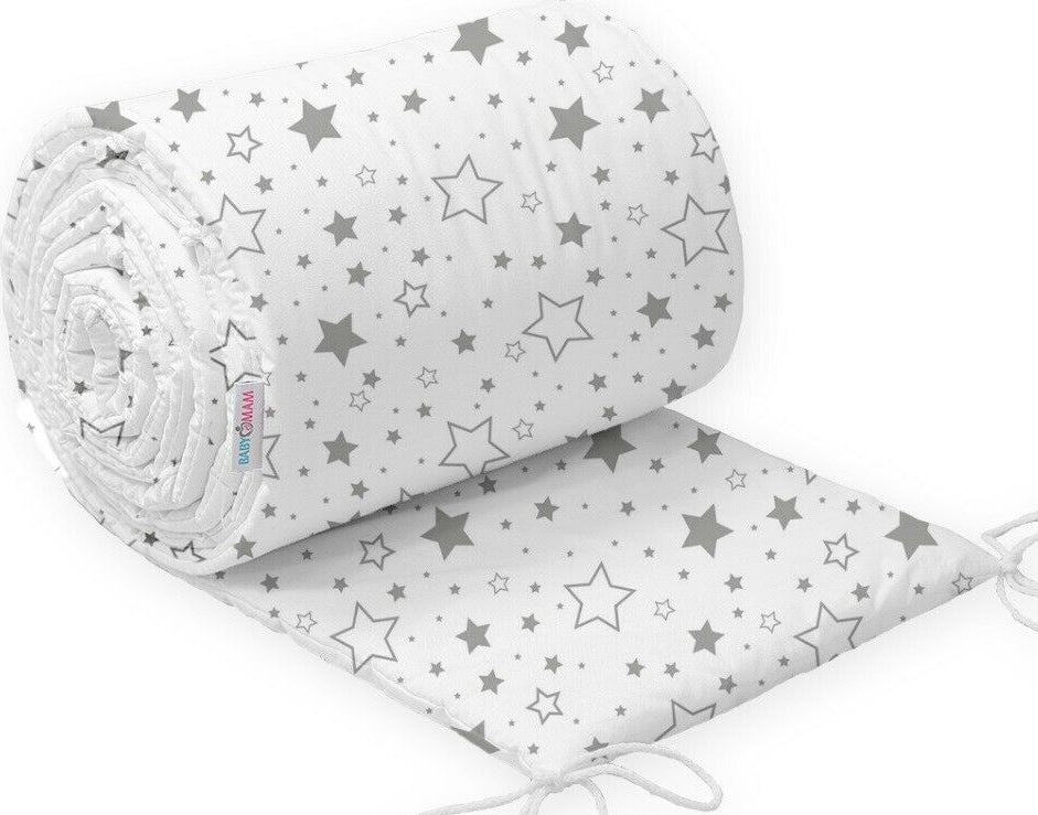 Padded Bumper To Fit Baby Cot Bed All Round 100% Cotton 420cm Milky Way