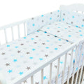 3PC 120x90cm Baby Bedding Set Pillow Duvet Bumper Grey Blue Stars