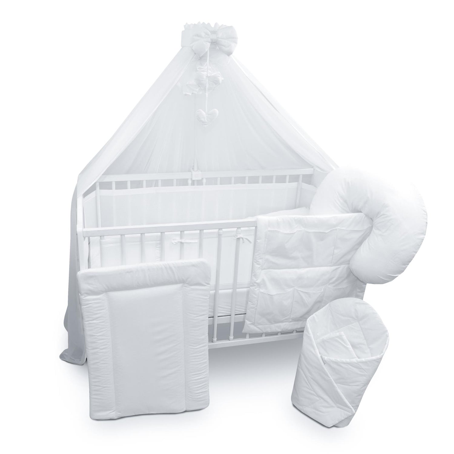 Baby Cot Bedding Set 14Pc Fit Cot 120x60cm White