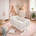 Baby Bedding Set 6pc 70x80cm Fit Crib Bumper Pillow Duvet Sheet Garden Flowers