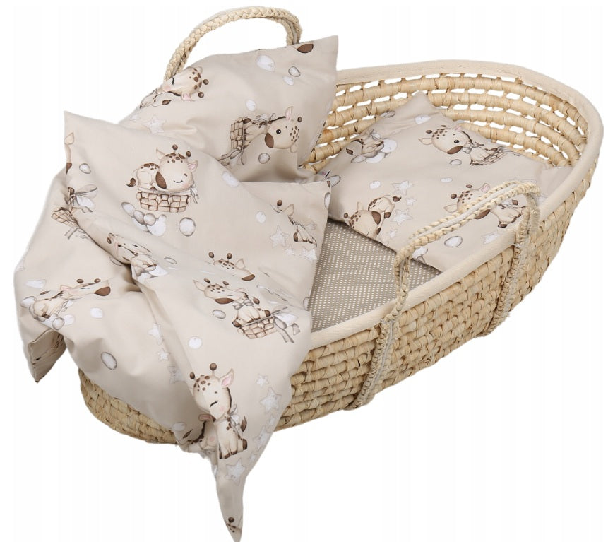 Baby Bedding Set 2pc fit Crib/Cradle/Moses basket/Pushchair 70x80cm Giraffe