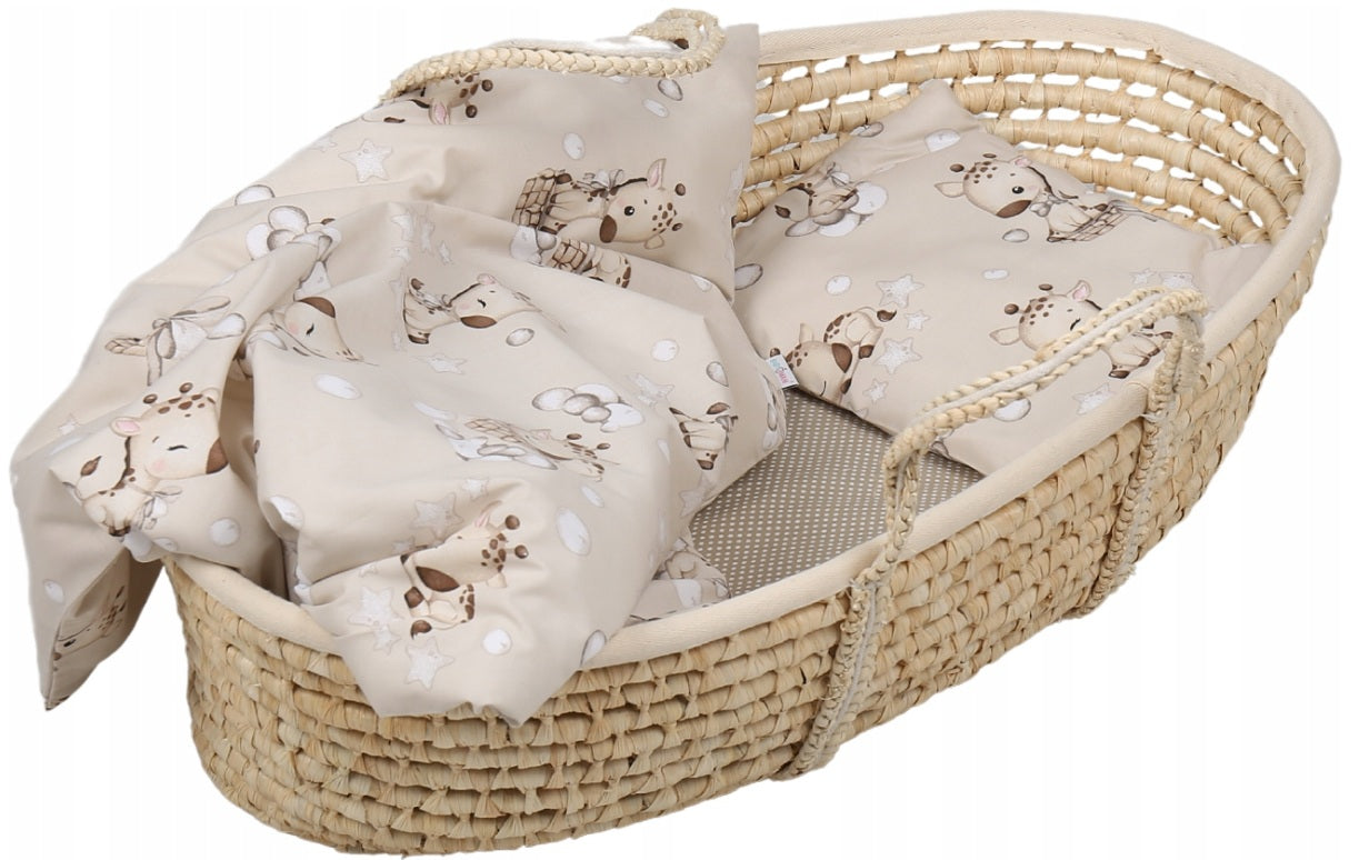 Baby Bedding Set 2pc fit Crib/Cradle/Moses basket/Pushchair 70x80cm Giraffe