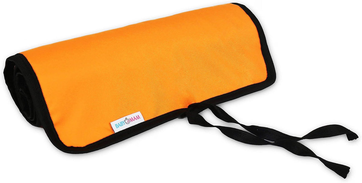 Portable Baby Changing Mat Waterproof, Reversible & Foldable Travel Nappy Changing Pad (Orange)