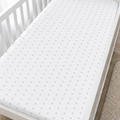 Baby Fitted Cot Sheet Printed Design 100% Cotton Mattress 120X60 cm Small Grey Stars On White