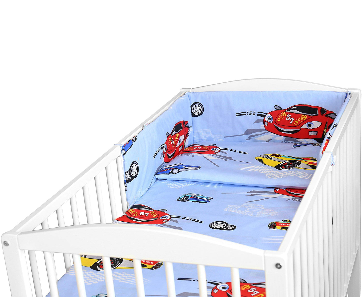 6Pc Baby Bedding Set Duvet Fit Cot 120x60cm Cars
