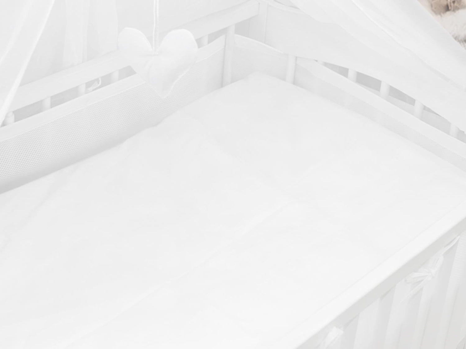 Baby Cot Bedding Set 9pc Fit Cot 120x60cm White