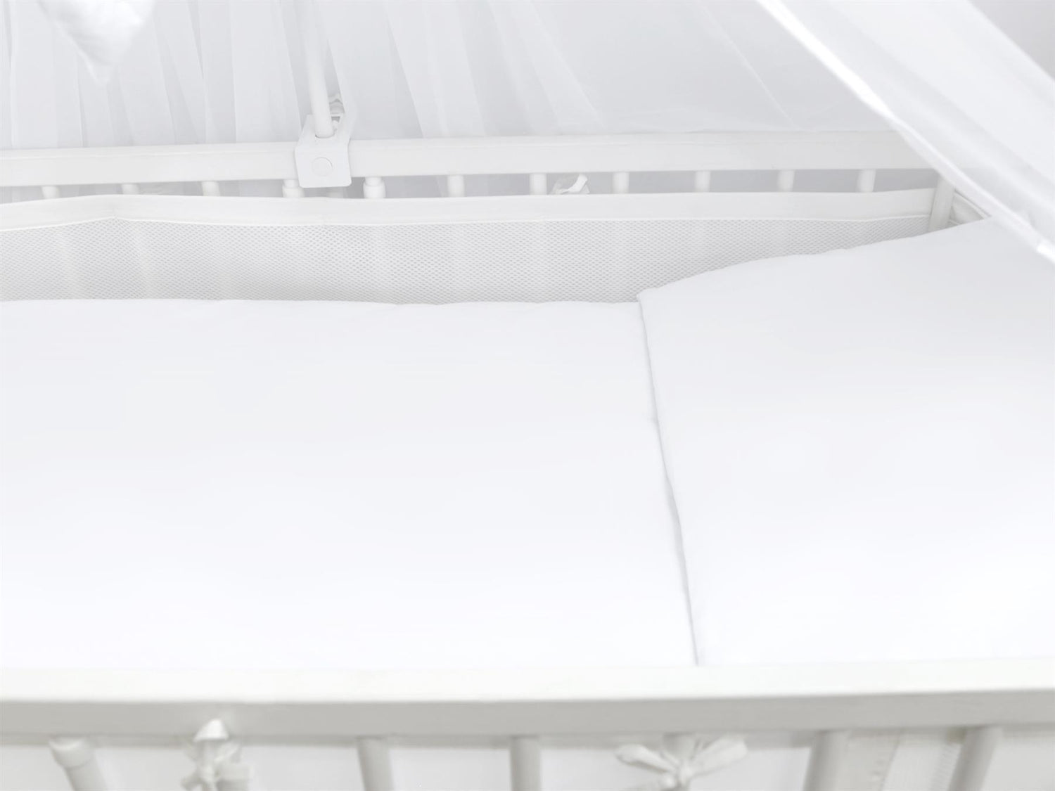 Baby Cot Bedding Set 6Pc Fit Cot 120x60cm White