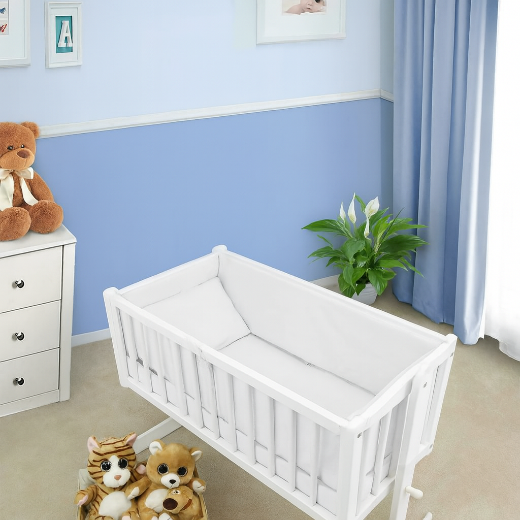 Baby Bedding Set 6pc 70x80 fit crib Duvet Sheet - White