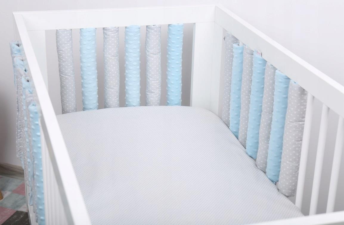 Double-sided Rail Cot Slat Cover Wrap Protector 4Pc Blue