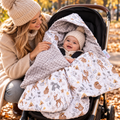 Baby Car Seat Deer and Friends Hooded Blanket Double-sided Snuggle Swaddle Wrap