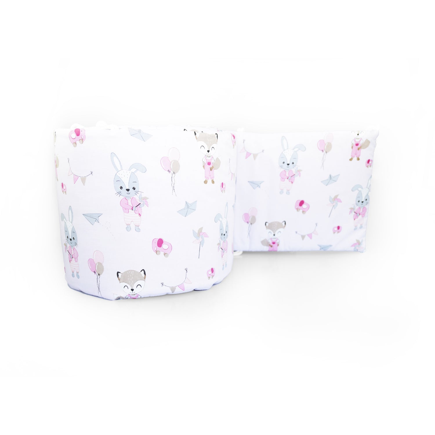 Baby Padded Straight Cot Liner Cotton fit Cot 180x30cm Fox and Rabbit