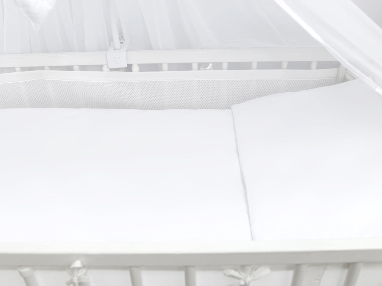 Baby Cot Bedding Set 5Pc Fit Cot 120x60cm White