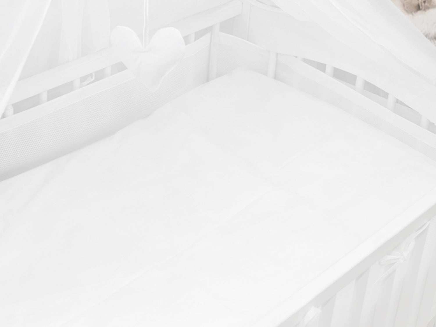 Baby Cot Bedding Set 5Pc Fit Cot 120x60cm White