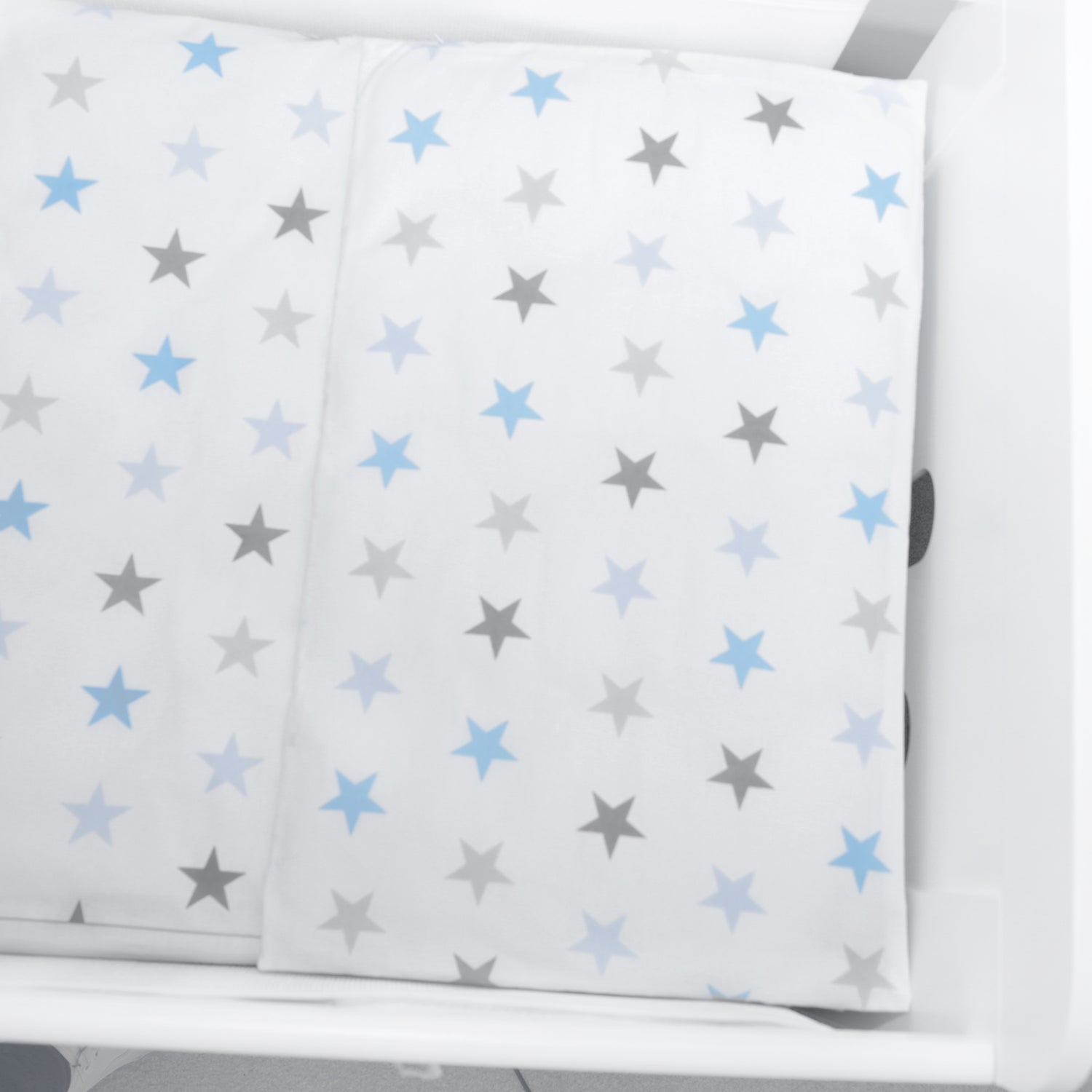 Baby Cot Bedding Set 6Pc Fit Cot 120x60cm Grey Blue Stars