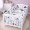 6Pc Baby Bedding Set Bumper Pillow Duvet Fit Cot 120x60cm BOHO Animals Navy