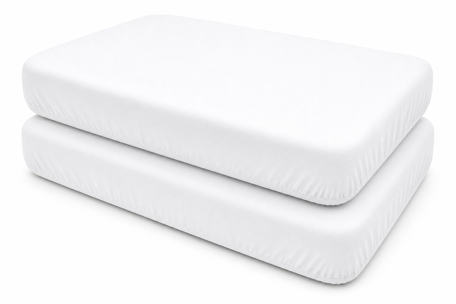 2PC Baby Jersey Organic 100% Cotton Fitted Sheet for Travel Cot Mattress 95x65cm (White)