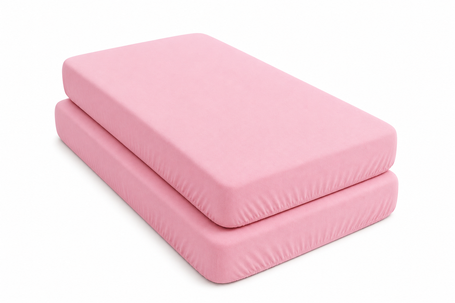 2PC Baby Jersey Organic 100% Cotton Fitted Sheet for Travel Cot Mattress 95x65cm (Pink)
