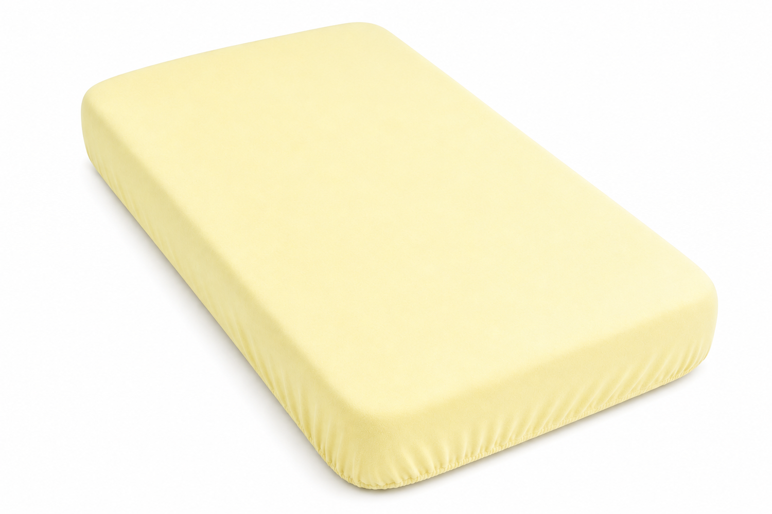 2PC Baby Jersey Organic 100% Cotton Fitted Sheet for Travel Cot Mattress 95x65cm (Yellow)