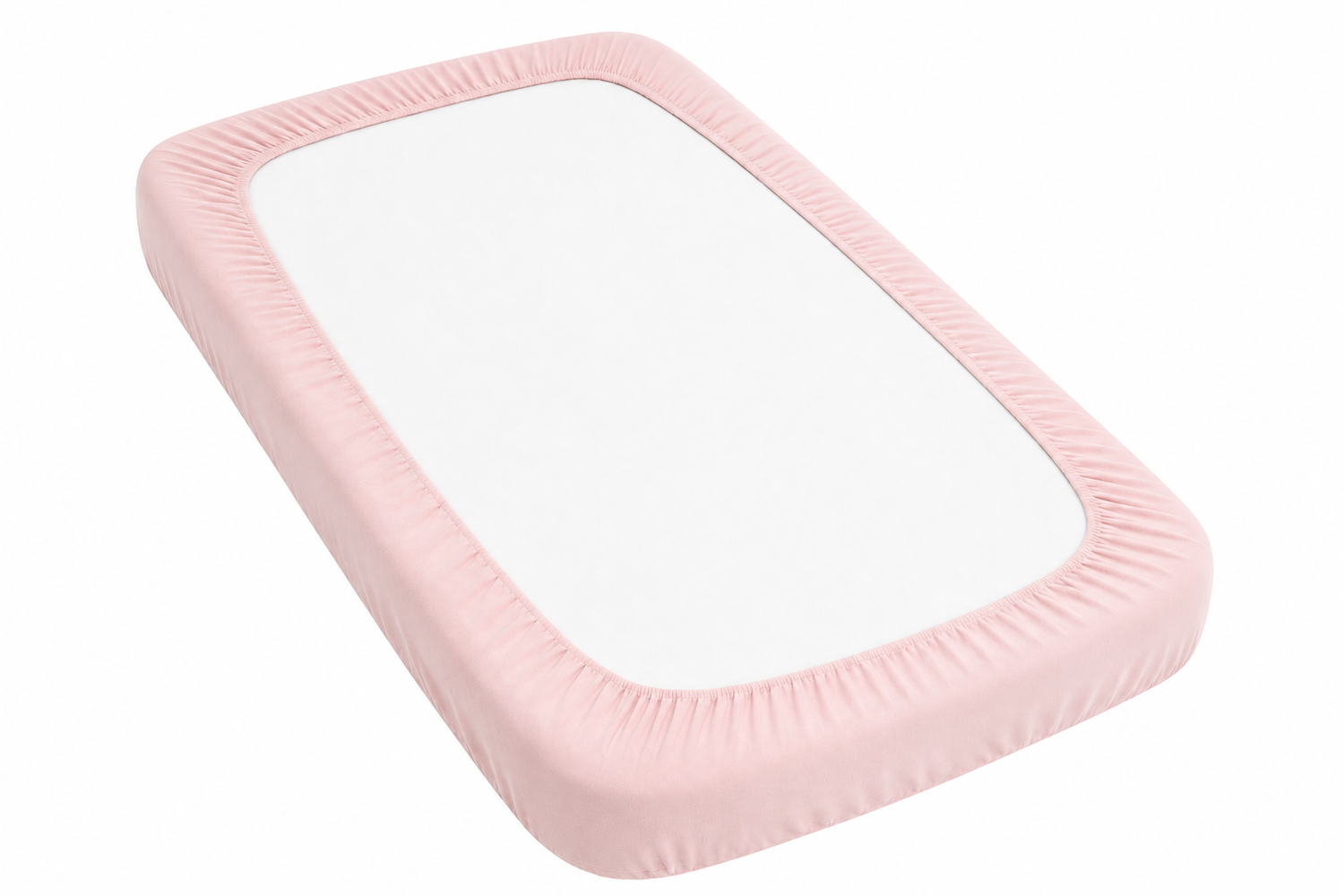 2PC Baby Jersey Organic 100% Cotton Fitted Sheet for Travel Cot Mattress 95x65cm (Pink)