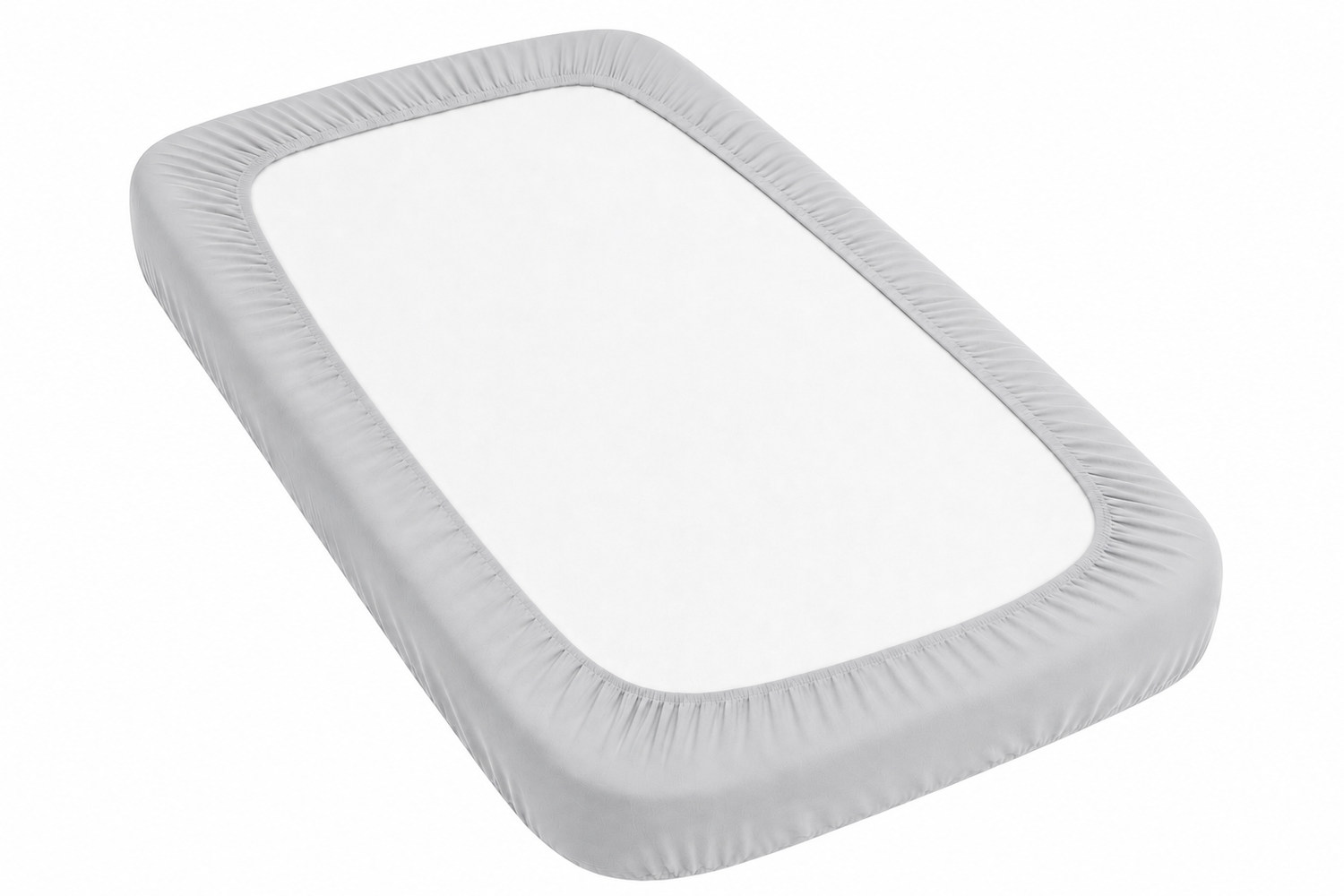 2PC Baby Jersey Organic 100% Cotton Fitted Sheet for Travel Cot Mattress 95x65cm (Light Grey)