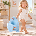 Children's Potty for Toilet Training Non-Slip Feet Ergonomic Toddler Potty with High Backrest - Forest Fox blue