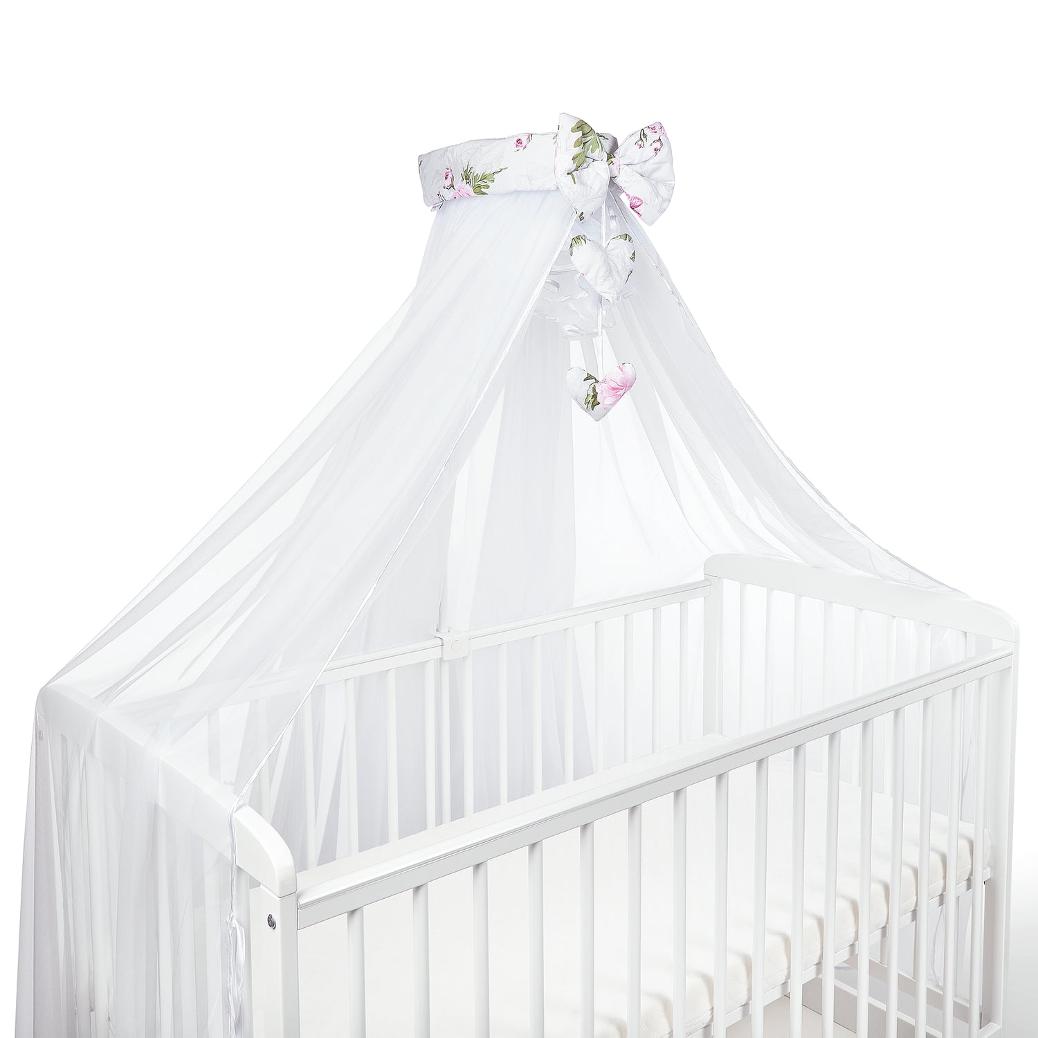 Canopy Holder Pole Bar Drape Mosquito Net with Ribbon COTBED/ COT Peony and Butterflies