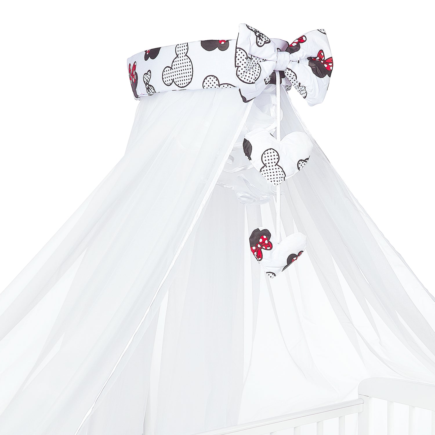 Canopy Holder Pole Bar Drape Mosquito Net with Ribbon COTBED/ COT Bow Ears